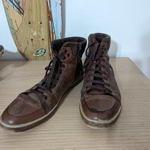 Kenneth Cole Brown Leather Sneaker Boot with replaced heel sole vibram